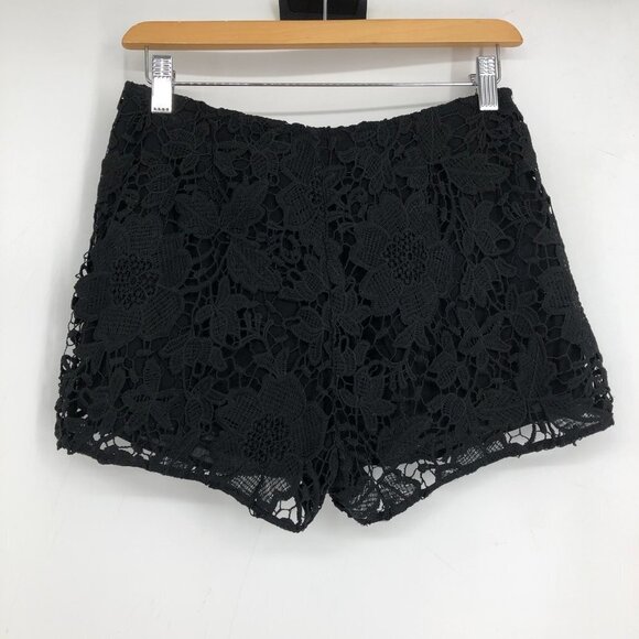 Naf Naf Black Floral Lace High Rise Short  Shorts size ~26/S - Picture 2 of 12